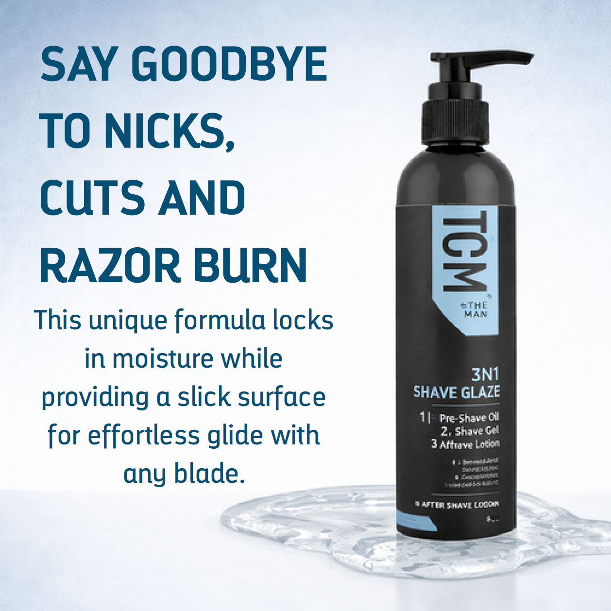 TCM 3N1 Shave Glaze, Pre-Shave Oil, Shave Gel, & After Shave